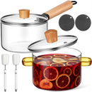 Kit 2 Panelas de Vidro Transparente para Cozinhar