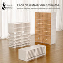 Armário Organizado para 32 Pares Dobrável ANTBOX com Portas Transparentes
