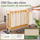 Cesto de Roupa de Bambu com Mompartimentos deslizantes 3 e 4 Compartimentos