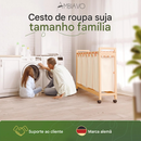 Cesto de Roupa de Bambu com Mompartimentos deslizantes 3 e 4 Compartimentos