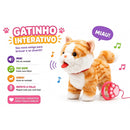 Kit 2 Gatinhos de Pelucia Laranja e Cinza com Som e Movimento